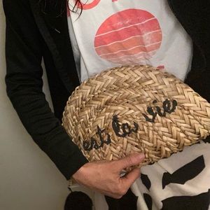 C’est la vie Woven Clutch by Mudpie with tags still on! New, never used!